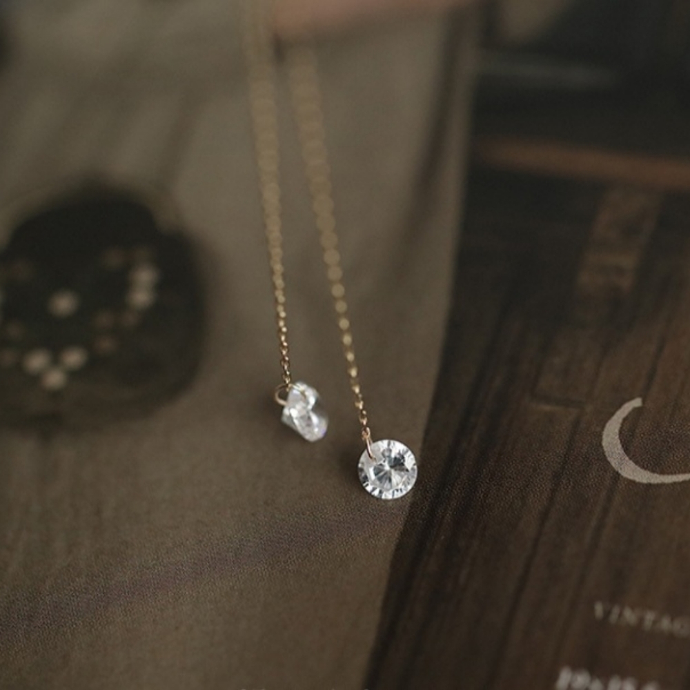 925 Sterling Silver Simulated Diamond Threader Earring